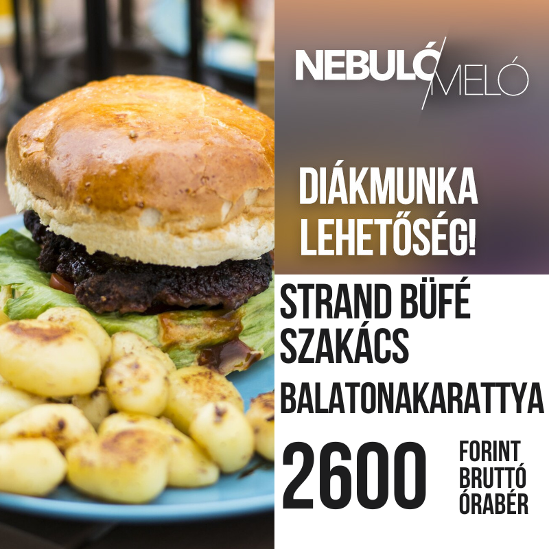 Strand büfé szakács diákmunka lehetőség Balatonakarattyán!