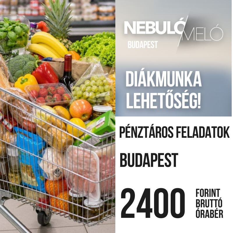 Pénztáros diákmunka lehetőség Budapesten!